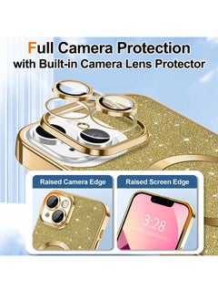ShebSheb iPhone 13 Case Glitter, Clear Magnetic Phone Cases with Camera Lens Protector [Compatible with MagSafe] Bling Sparkle Plating Soft TPU Shockproof Protective Cover for Women Girls  - Image 3