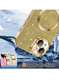 ShebSheb iPhone 13 Case Glitter, Clear Magnetic Phone Cases with Camera Lens Protector [Compatible with MagSafe] Bling Sparkle Plating Soft TPU Shockproof Protective Cover for Women Girls  - Image 4