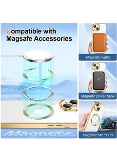 ShebSheb iPhone 13 Case Glitter, Clear Magnetic Phone Cases with Camera Lens Protector [Compatible with MagSafe] Bling Sparkle Plating Soft TPU Shockproof Protective Cover for Women Girls  - Image 5