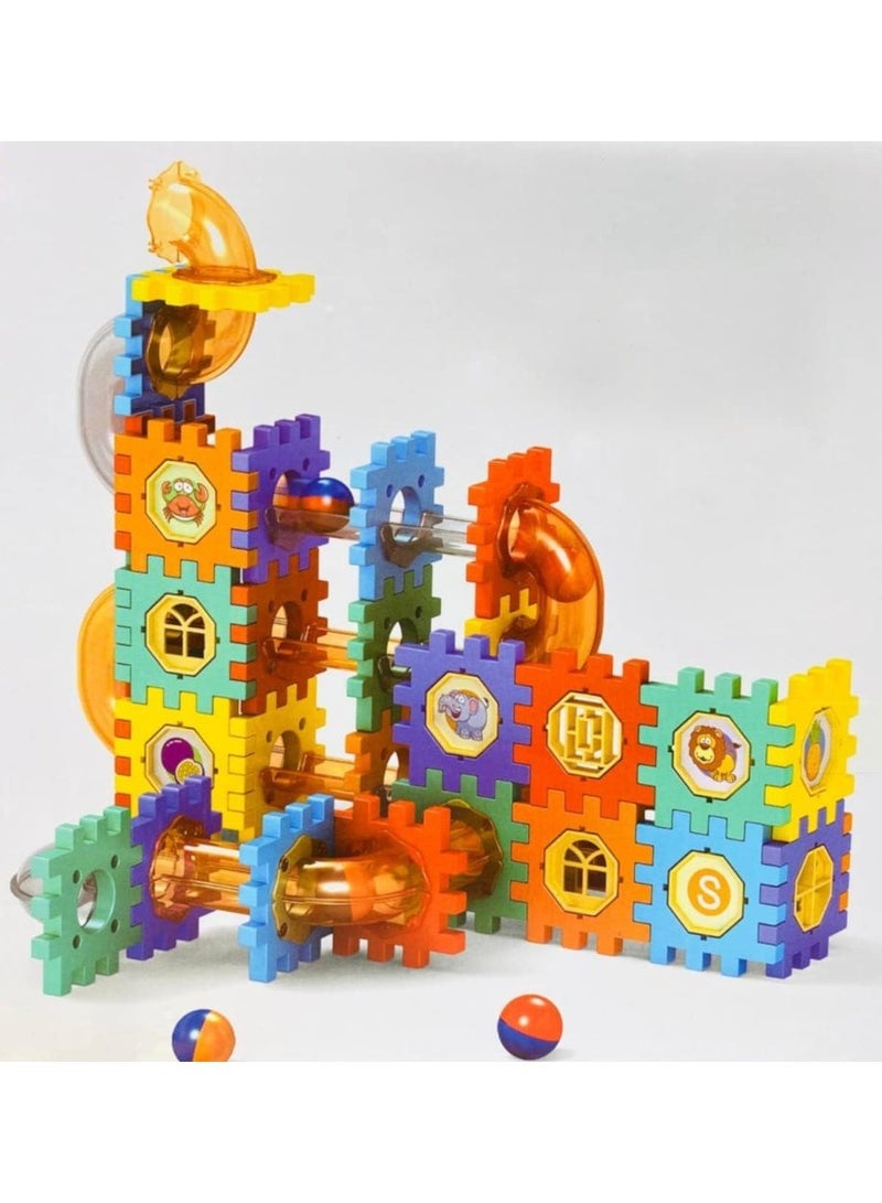 مجموعة لعب  – مسار كرات مع مكعبات بناء 226 قطعة – لعبة تعليمية STEM للأطفال، مجموعة بناء إبداعية، هدية عيد الميلاد ورأس السنة للأطفال والبنات - Image 4