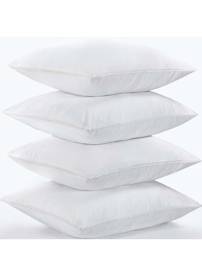 Niagara Sleep Solution Pillow Protectors Standard Lab Certified Ultra Fresh 4 Pack 20x26 inches 100% Cotton White Non Crinkle Quiet Breathable Zipper Covers Cases Set - Image 3