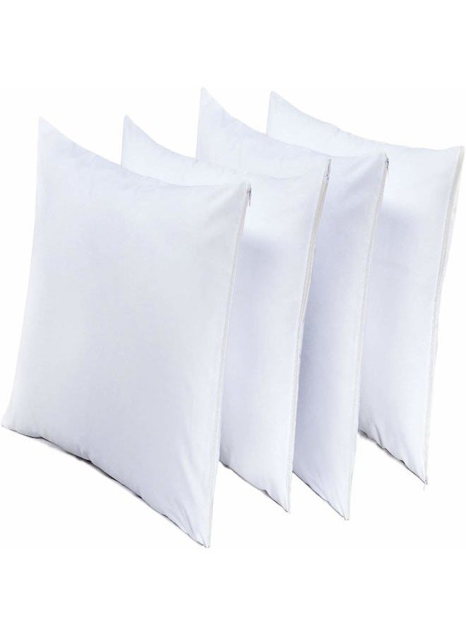 Niagara Sleep Solution Pillow Protectors Standard Lab Certified Ultra Fresh 4 Pack 20x26 inches 100% Cotton White Non Crinkle Quiet Breathable Zipper Covers Cases Set - Image 4
