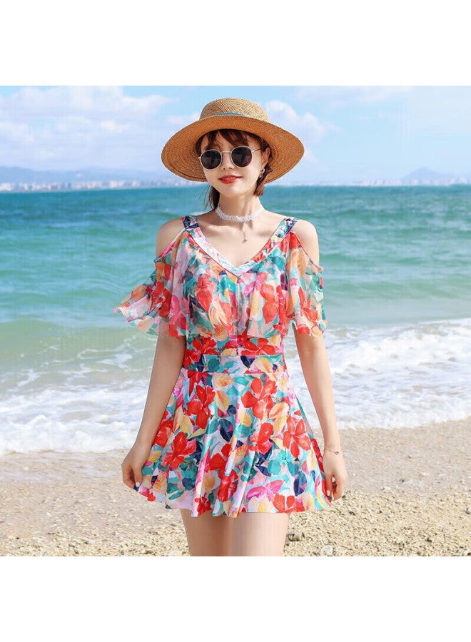 Skin-friendly Yifu Sun Protection Swimsuit For Women, Conservative Fairy Style, Slimming, Tummy Control, Plus Size Push-up, Hot Spring Resort Swimwear - Image 2