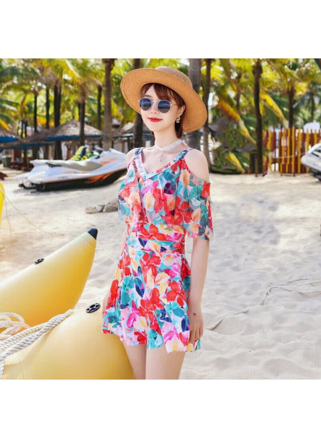Skin-friendly Yifu Sun Protection Swimsuit For Women, Conservative Fairy Style, Slimming, Tummy Control, Plus Size Push-up, Hot Spring Resort Swimwear - Image 3