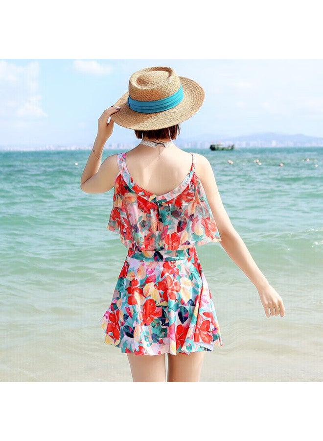 Skin-friendly Yifu Sun Protection Swimsuit For Women, Conservative Fairy Style, Slimming, Tummy Control, Plus Size Push-up, Hot Spring Resort Swimwear - Image 4