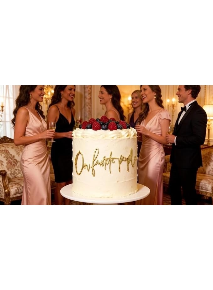Our favorite people Cake Topper, Gold Acrylic Cake Topper for Bridal Shower Bachelorette Engagement Wedding Party Decoration - Image 1