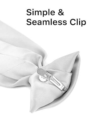 boxed-gifts Clip on Ties for Men - Premium White Solid Color Clip on Tie - Image 3