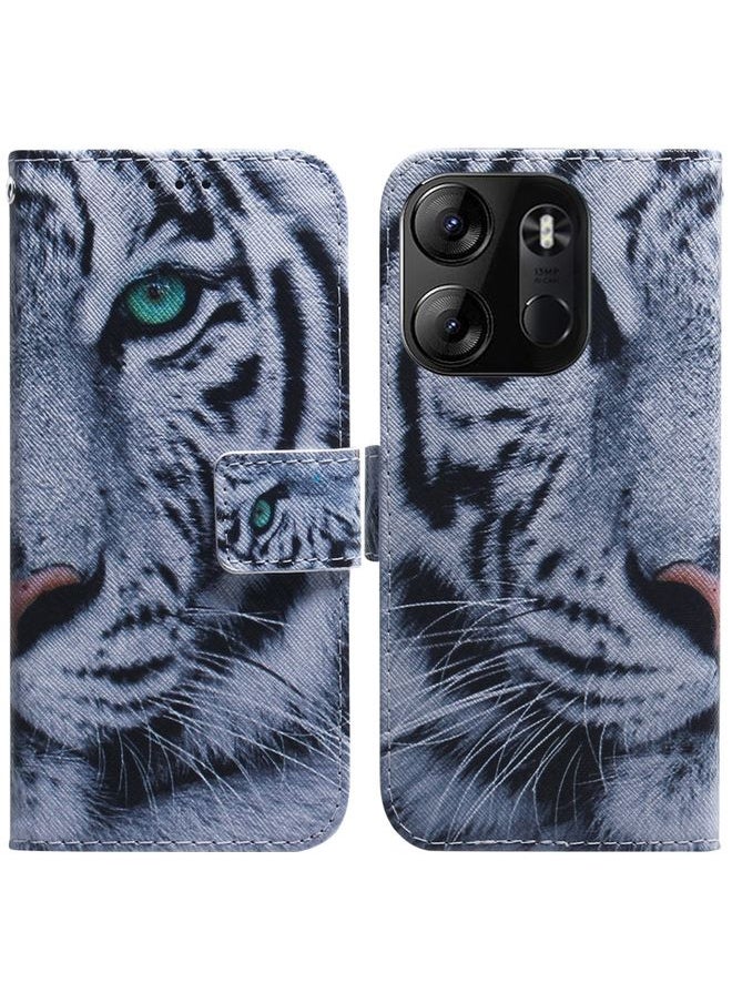 HuHa - Case Cover For For Tecno Spark Go 2023 / Pop 7 Pro Coloured Drawing Flip Leather Phone Case(Tiger) - Image 1