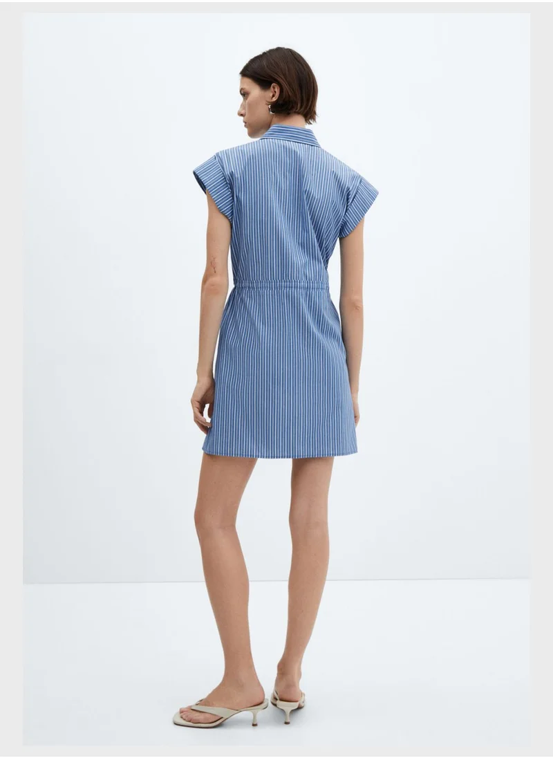 MANGO Tie Detail Button Down Dress