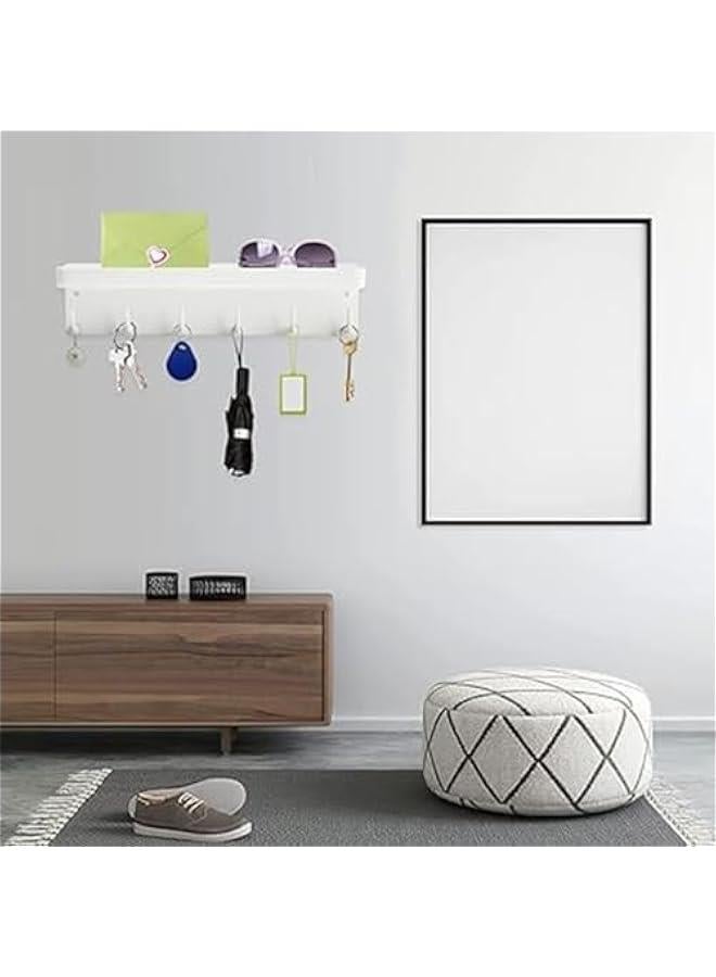 بي دبليو اس جاي حامل مفاتيح مغاطيسي مع صيية م الميكاكو، سلسلة مفاتيح حائط مغاطيسية مع حامل صغير و6 خطافات معدية، حامل مفاتيح ذاتي اللصق لتزيي الحائط والا والمدخل والمكت ايض)، ستالس ستيل - Image 4