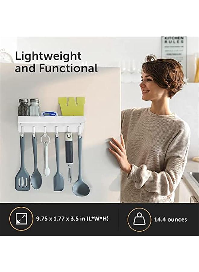 بي دبليو اس جاي حامل مفاتيح مغاطيسي مع صيية م الميكاكو، سلسلة مفاتيح حائط مغاطيسية مع حامل صغير و6 خطافات معدية، حامل مفاتيح ذاتي اللصق لتزيي الحائط والا والمدخل والمكت ايض)، ستالس ستيل - Image 5