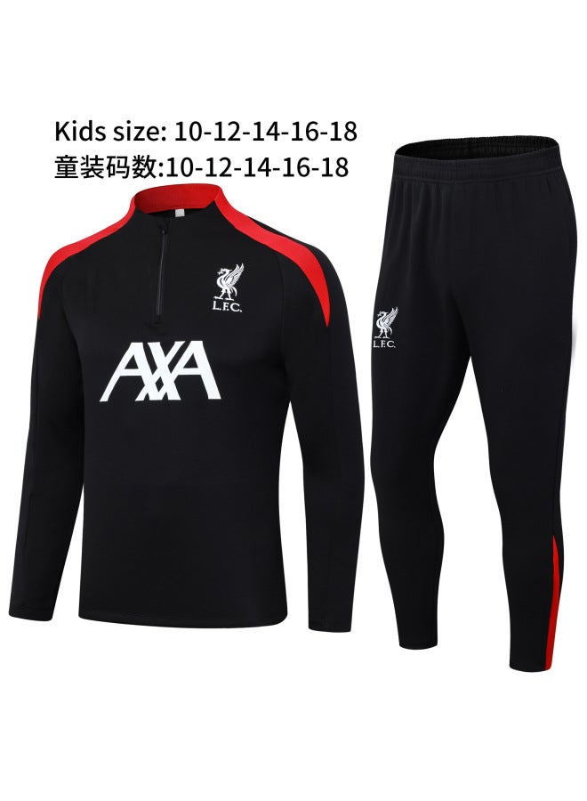 Paris Real Madrid Barcelona Manchester City Long-sleeved Football Training Suit Boys Autumn And Winter Sports Half-zip Team Uniform