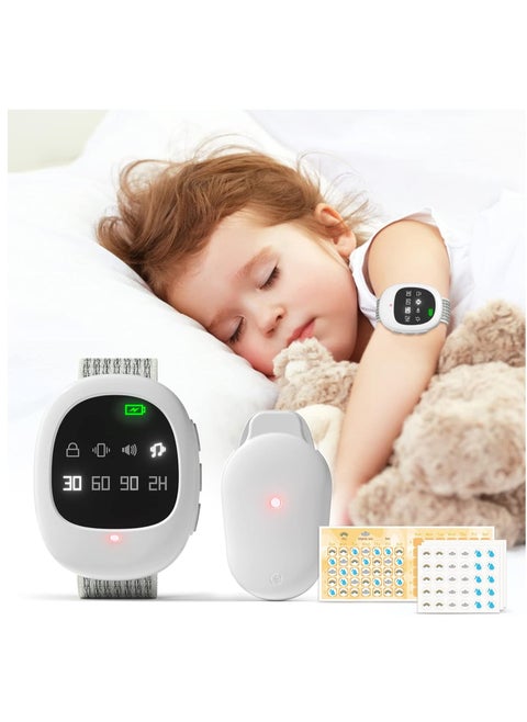 Wireless Bedwetting Alarm Rechargeable Potty Trainer Bedwetting Alert Watch for Children and Elderly with Music and Light Vibration