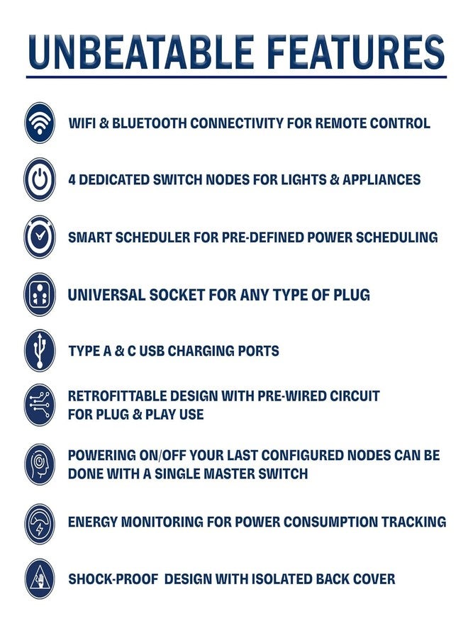 VALUECON® i380 6 modular Smart Wifi Switch Board with 4 Switch,1 Fan,1 Socket, C & A type USB charging ports | App Control, Voice-controlled by Alexa, G. Home, G. Assistant-G. Black - Image 4
