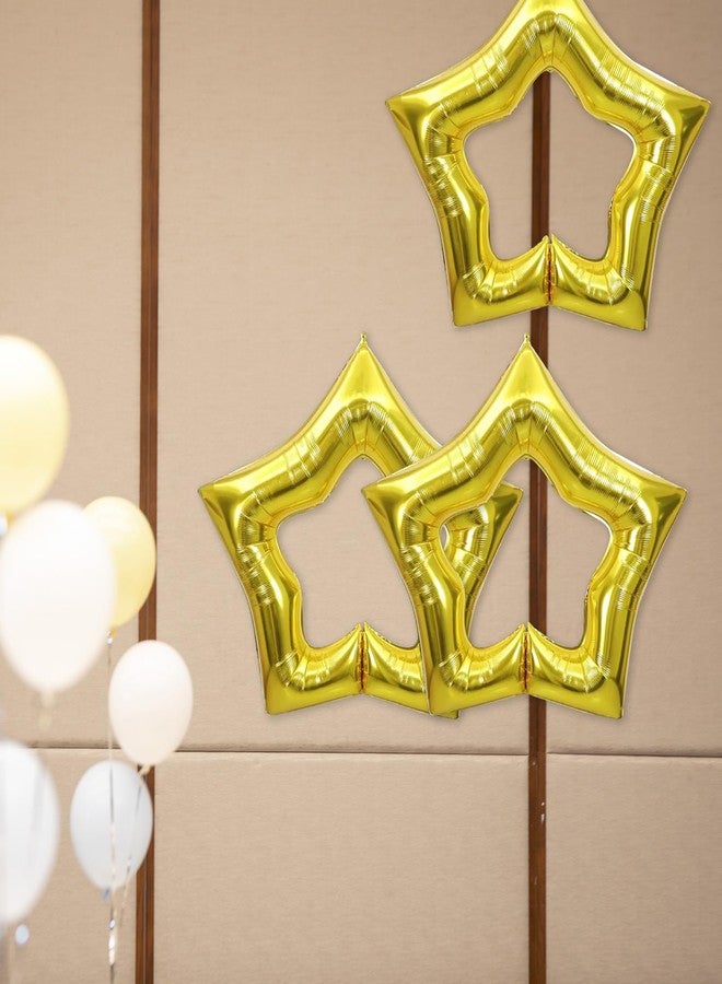 Lamantery Large 40Inch Star Foil Balloon Hollow Out Star Shape Mylar Balloons for Anniversary Wedding Birthday Christmas Party Decoration 3Pack Gold - Image 5