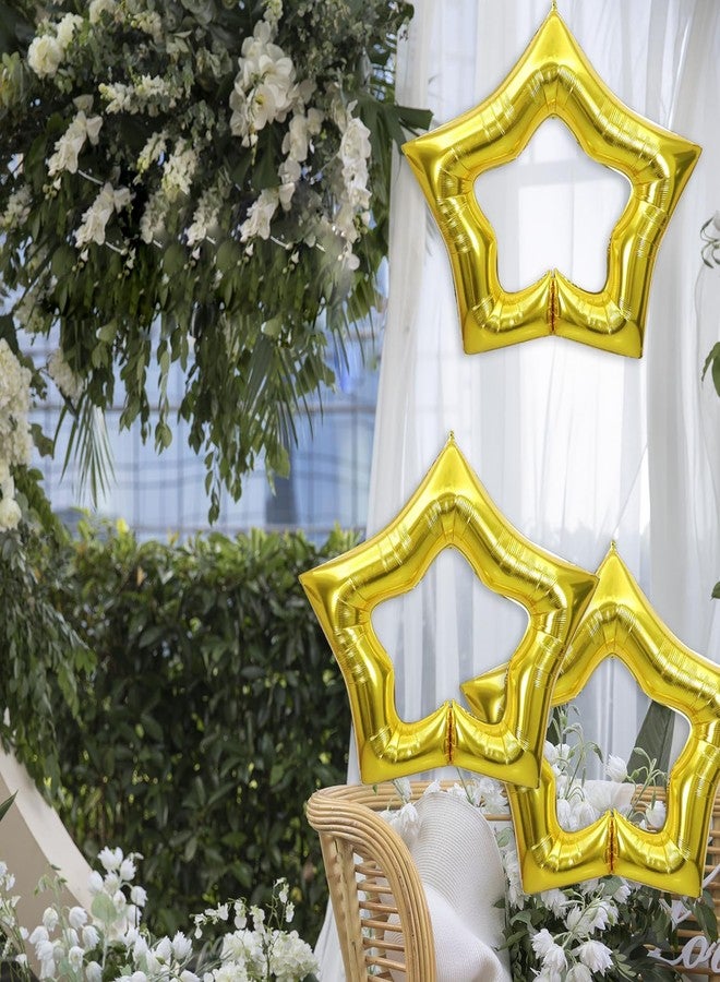 Lamantery Large 40Inch Star Foil Balloon Hollow Out Star Shape Mylar Balloons for Anniversary Wedding Birthday Christmas Party Decoration 3Pack Gold - Image 3