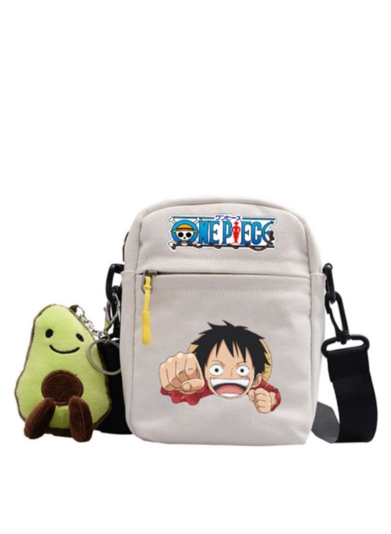 KUYING Anime One Piece Lufei Skew Straddle Bag Small Square Bag One Shoulder Backpack 