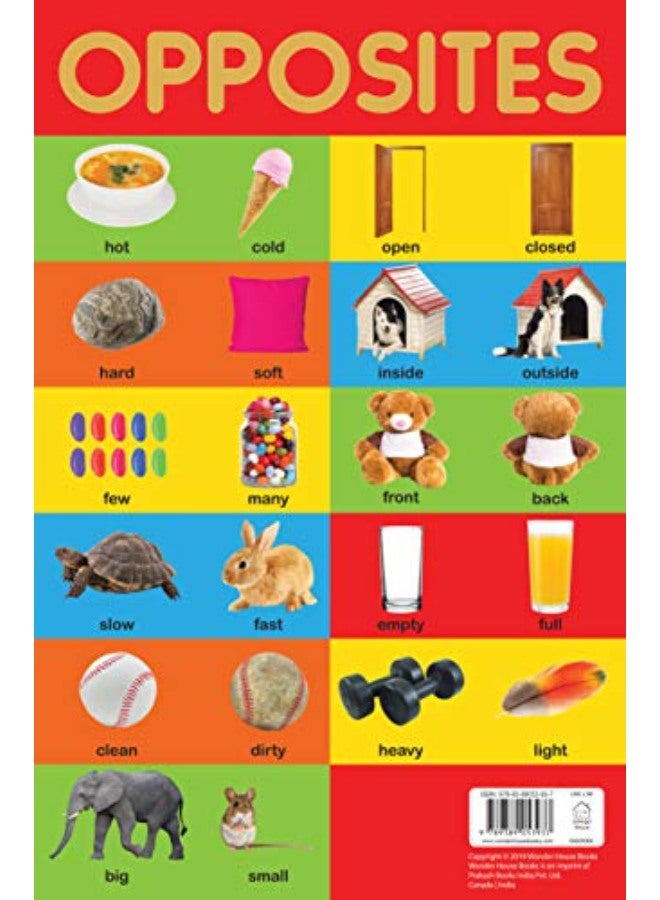 Opposites Chart - Early Learning Educational Chart For Kids: Perfect For Homeschooling, Kindergarten