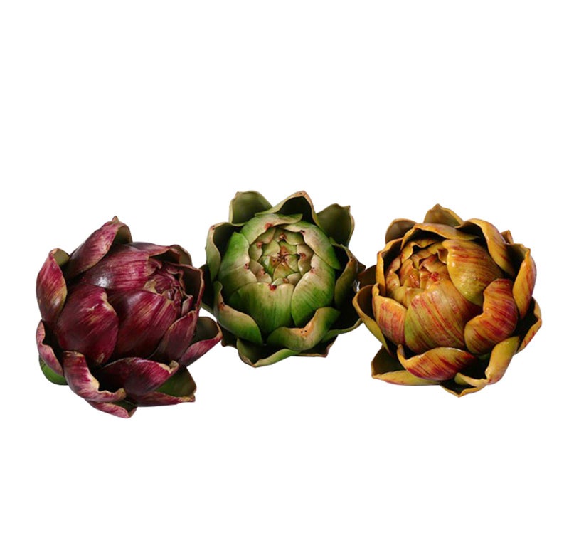 3PCS Artichoke Artificial Flower Fake Vegetables, 4.3 * 3.9Inch
