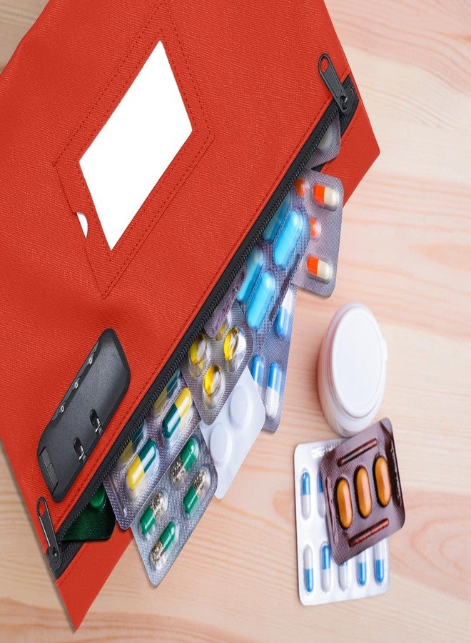 GIDABRAND Medicine Bag with Lock | 12x8 Inch Med Bag | Medication Bag for Traveling | Small Medication Travel Bag | Kids Medicine Bag | Pills Locking Zipper Pouch Storage Case Organizer (Red) - Image 5
