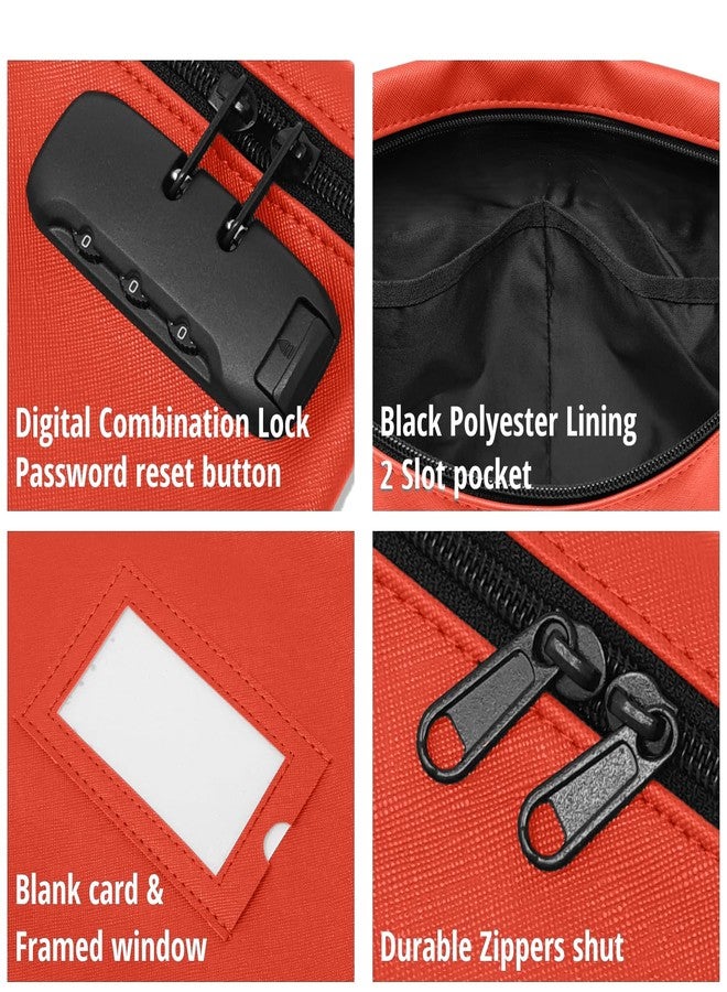 GIDABRAND Medicine Bag with Lock | 12x8 Inch Med Bag | Medication Bag for Traveling | Small Medication Travel Bag | Kids Medicine Bag | Pills Locking Zipper Pouch Storage Case Organizer (Red) - Image 3