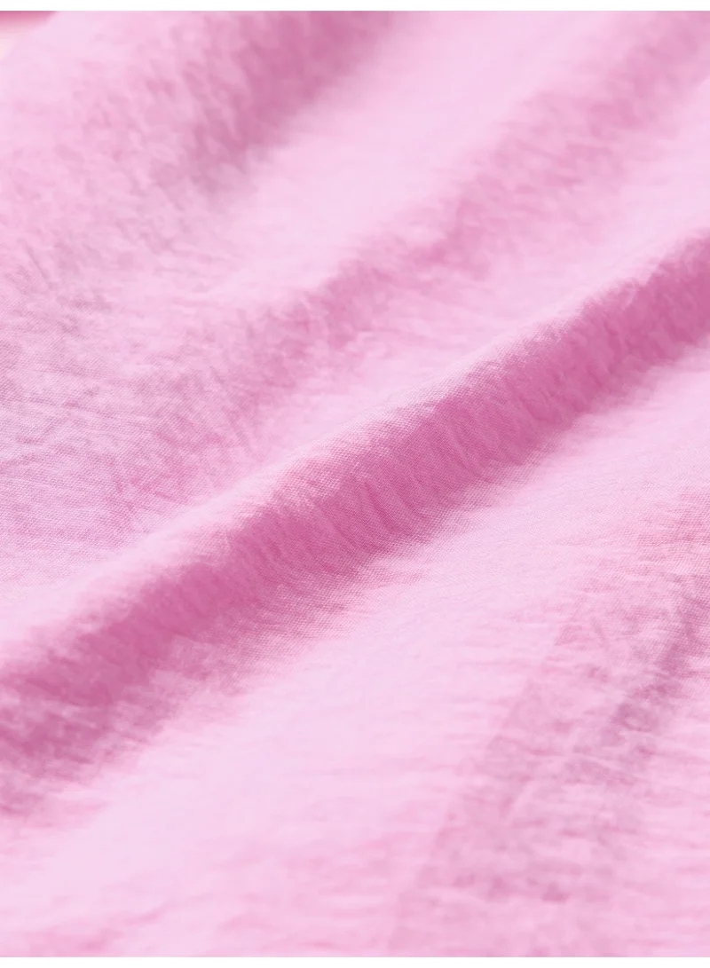 The Souled Store  The Souled Store Buckle Shirt: Women and Girls Full Sleeves Spread Collar Light Pink Solid Viscose Nylon Blend Relaxed Fit Crinkled Texture Adjustable Side Buckles Casual Winter Shirt  | Best Price UAE