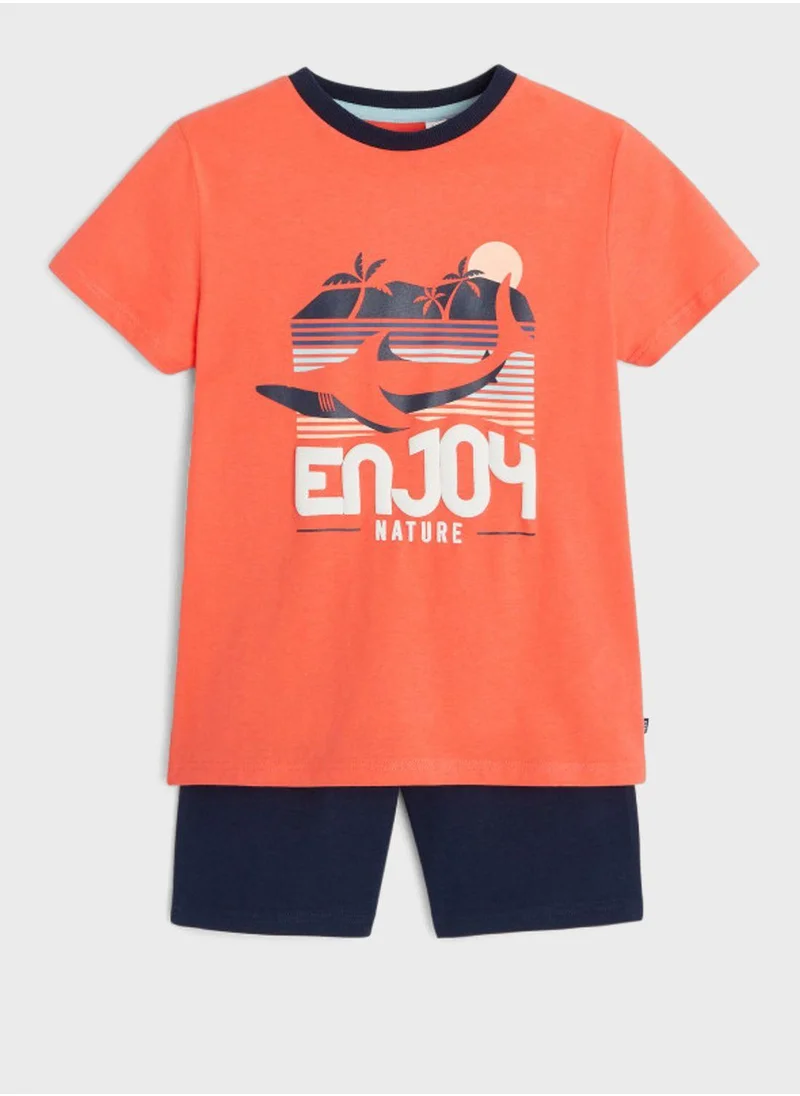 Okaidi Obaibi Kids Printed Pyjama Set