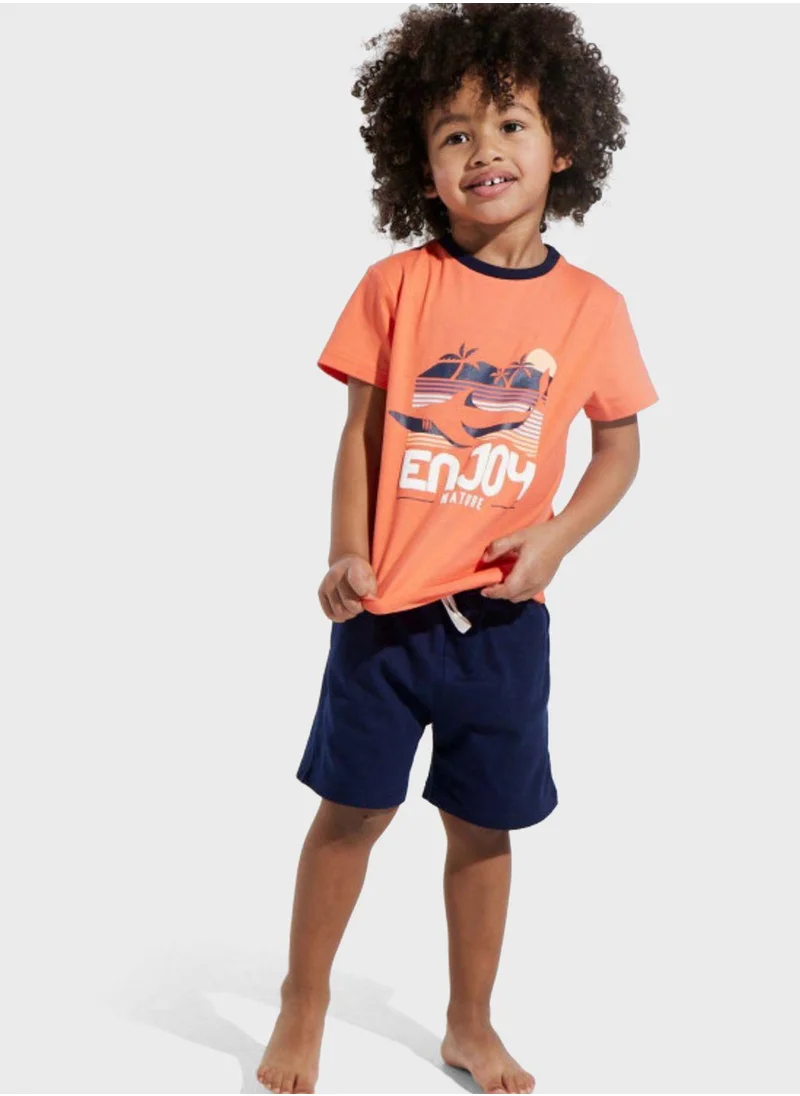 Okaidi Obaibi Kids Printed Pyjama Set