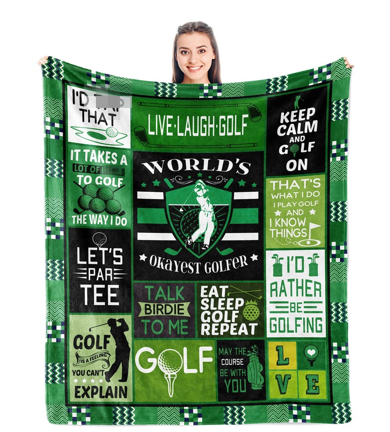 Punofell Golf Gifts for Men Unique  Funny Golf Gifts  Valentine Golfing Gifts for Men Women  Best Golf Gift  Top Golf Gift for Him Golf Stuff Mens Golf Gifts Ideas  Golf Themed Gifts Blanket 50 x 60