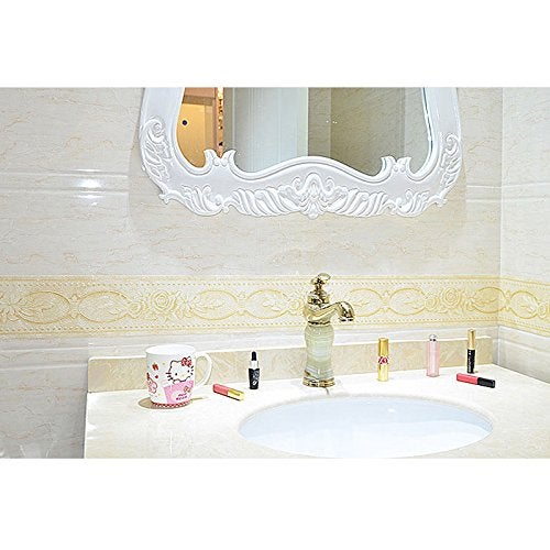 La La Pet Creation Core 4.2x196.8 Waterproof Wallpaper Border 3D Pattern Wall Decor Removable Self Adhesive Kitchen Bathroom Tiles Sticker, Rose Yellow - Image 2