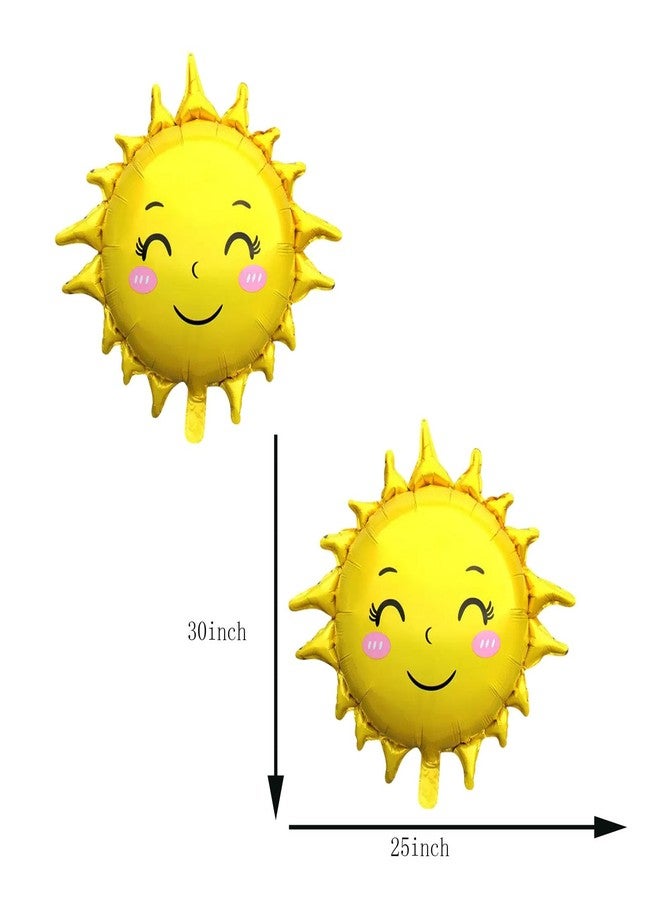 OHLIGEI 10PCS Sun Foil Balloons Set Sunshine Balloons for Summer Party, Wedding, Birthday, Sunny Theme Party Decorations - Image 2