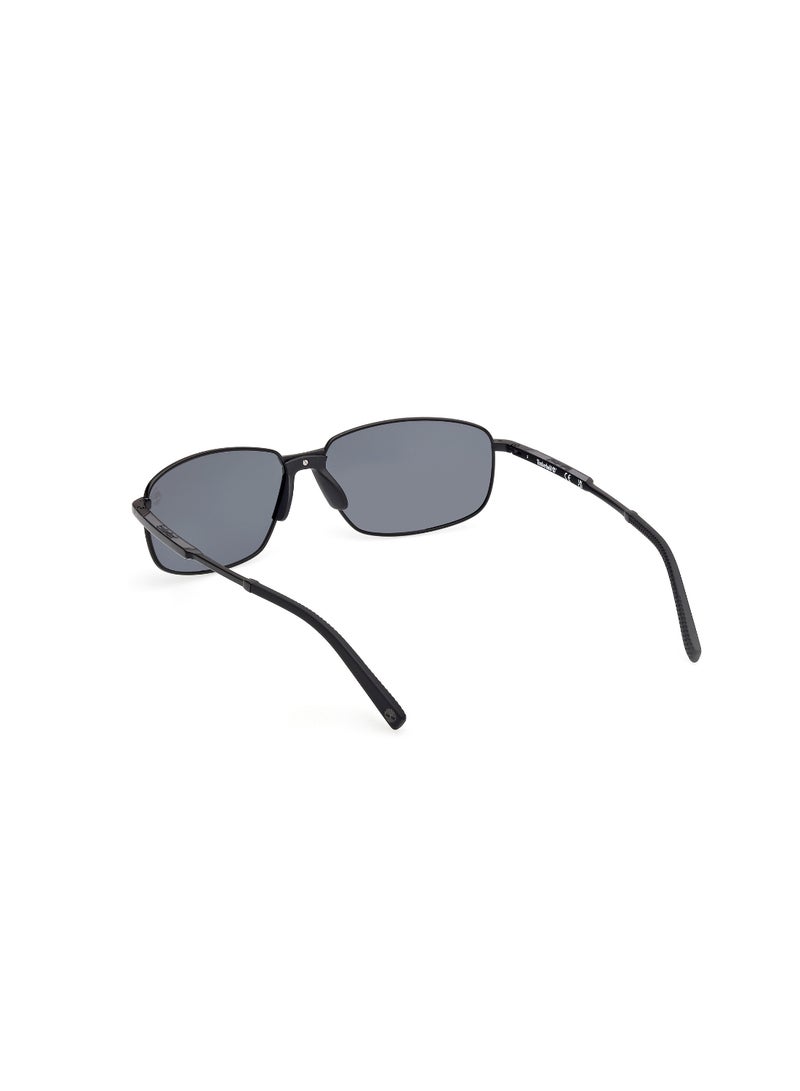 Timberland نظارات شمسية معدنية سوداء مستطيلة للرجال من تيمبرلاند ذات إطار كامل - Image 3