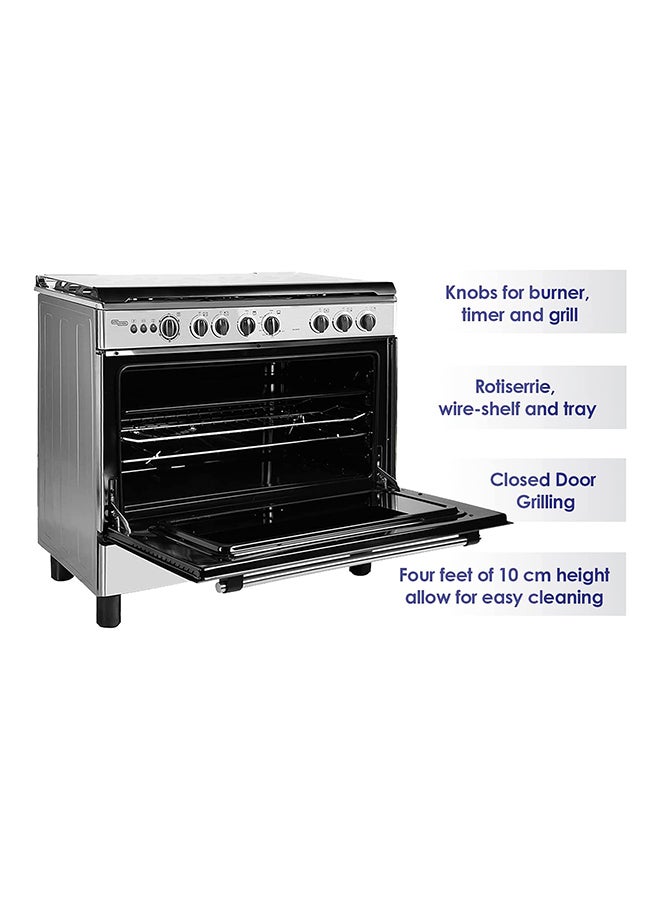SUPER GENERAL 5-Burner Freestanding Gas Cooker 90x60x85cm SGC901FS Silver - Image 5
