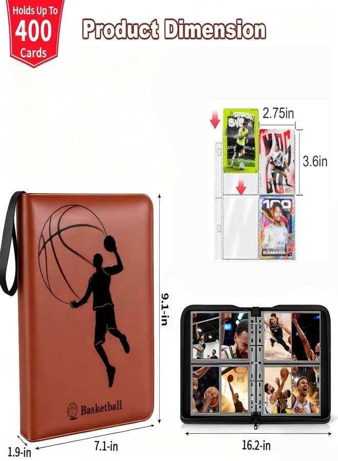 DaroeDiy Basketball Card Binder,2025-26 Sports Trading Card with Sleeves Holder Album,400 Pockets Basketball Card Holder,2026 Portable Collection Card Ablum, Game Card Case book With Zipper - Image 5