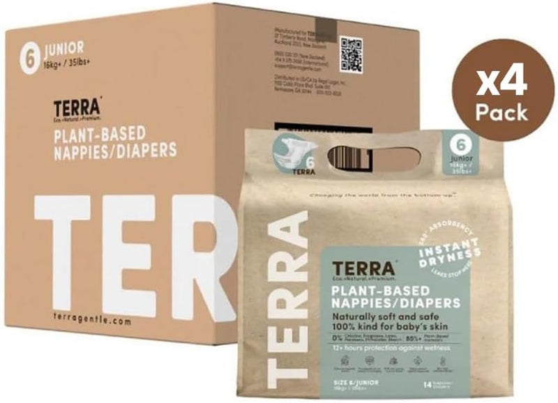 Terra حفاضات تيرا بحجم 6 للأطفال مصنوعة من مواد نباتية - Image 4