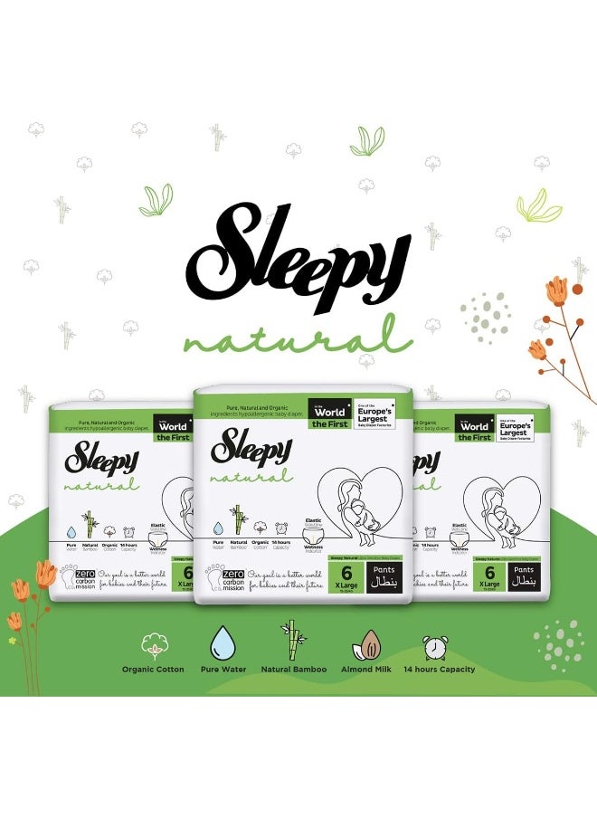 Sleepy - Baby Diaper Natural Pants Size 6, Ultimate Comfort, Superior Absorbency, Eco-Friendly, Hypoallergenic, 9 X 20 Pieces - Image 1