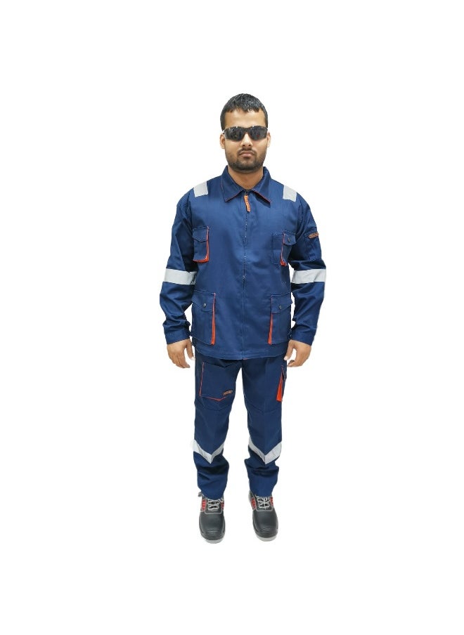 POWER - Power Pant and Jacket Protective Workwear Suit – Navy, Durable & Comfortable Workwear – Ideal for Industrial & Construction Use – Size-2XL - Image 1