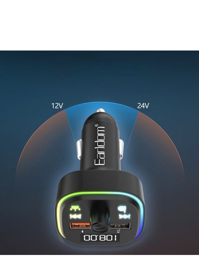 أيرلدوم شاحن سيارة إيرلدوم M85 - يدعم جهاز إرسال USB -FM - بلوتوث - أسود  - Image 4