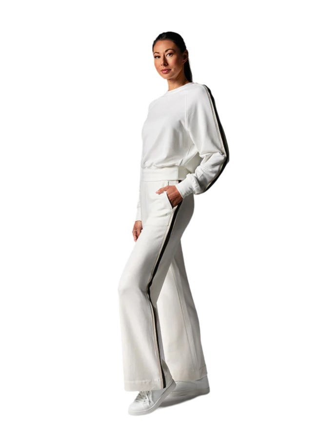 TAVI EASE CREW STRIPE SWEATSHIRT COCONUT EBONY - Image 3