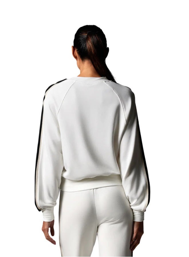 TAVI EASE CREW STRIPE SWEATSHIRT COCONUT EBONY - Image 4