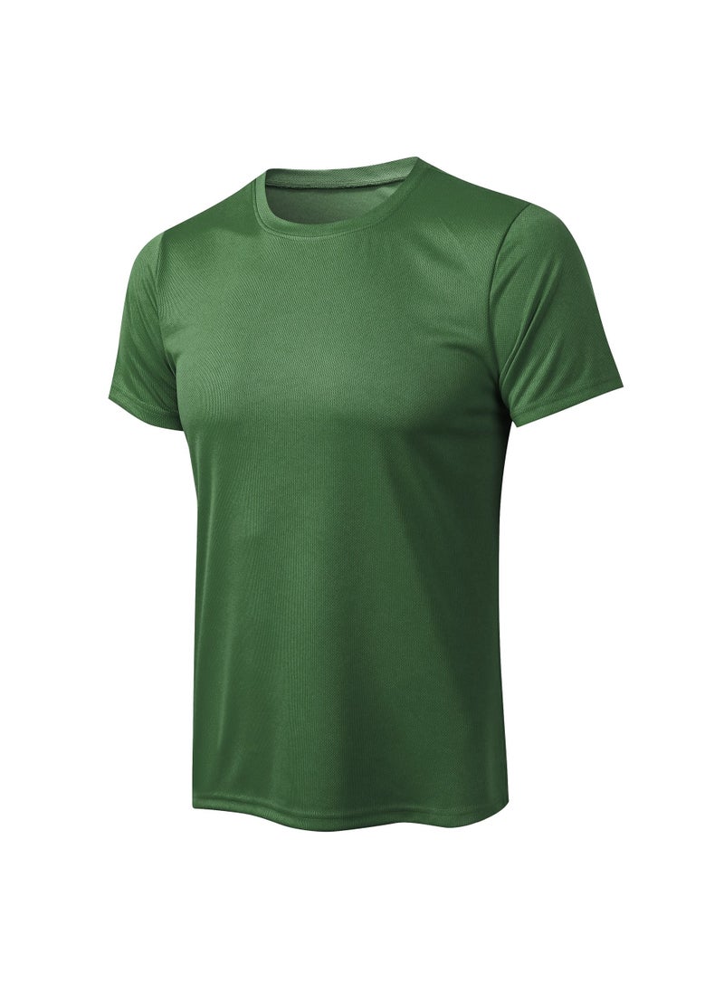 Loquat Men Quick Dry Breathable Elastic T-Shirt Army Green  - Image 1