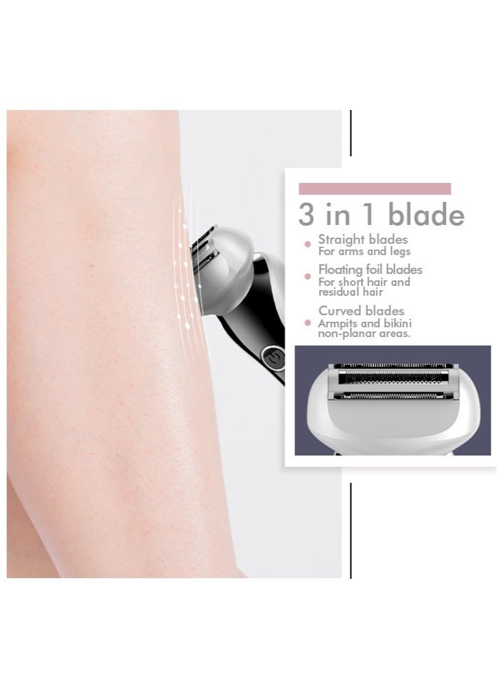 Arabest مجموعة ماكينة حلاقة نسائية LED برأس شفرة متعدد الوظائف مع إمكانية إعادة الشحن عبر USB لإزالة الشعر في الصيف للساق والذراع - Image 5