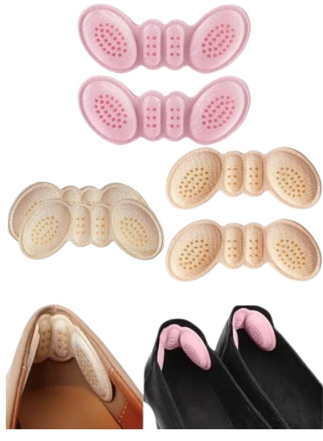 Happy Home 6 Pack Silicone Heel Grips Liner Cushions Inserts for Loose Shoes, Heel Pads Snugs for Shoe Too Big Men Women, Filler Improved Shoe Fit and Comfort, Prevent Heel Slip and Bliste (Pink-Black-Biege) - Image 1