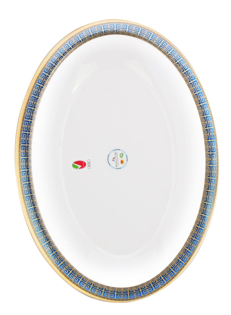 MODA CUCINA Melamine Oval Serving Platter Large Majestic Blue 36cm Esma Approved - Image 2