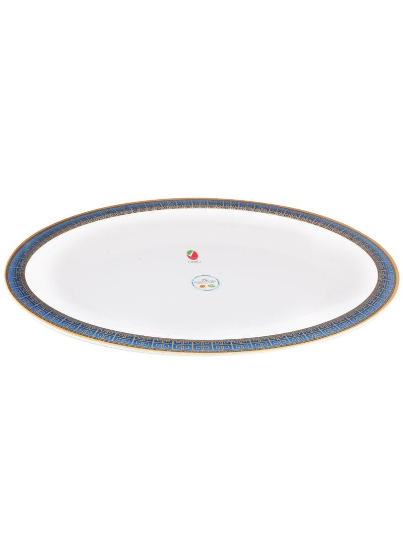 MODA CUCINA Melamine Oval Serving Platter Large Majestic Blue 36cm Esma Approved - Image 1