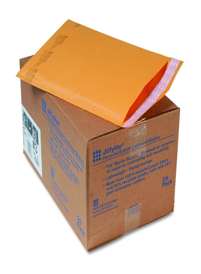 مغلفات بريدية مبطنة من نوع Quality Park Sealed Air #3 Jiffy Lite، ذاتية اللصق، 3 مغلفات، 8.5 × 14.5 بوصة، عبوة من 25 مغلفًا (SEL10188)، لون بني كرافت
