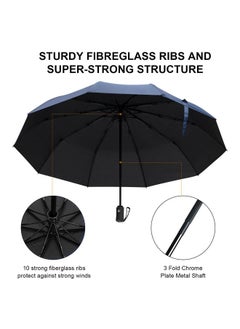 Hemiza Umbrella For Men, Umberallas For Rain Big Size Men, Windproof Umberalla Large For Man,Women,Kids,Girls,Boys - 3 Fold With Auto Open And Close (Blue)  - Image 4