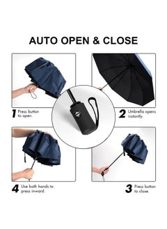 Hemiza Umbrella For Men, Umberallas For Rain Big Size Men, Windproof Umberalla Large For Man,Women,Kids,Girls,Boys - 3 Fold With Auto Open And Close (Blue)  - Image 2