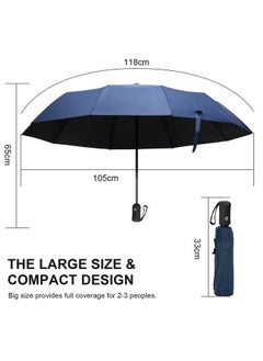 Hemiza Umbrella For Men, Umberallas For Rain Big Size Men, Windproof Umberalla Large For Man,Women,Kids,Girls,Boys - 3 Fold With Auto Open And Close (Blue)  - Image 3