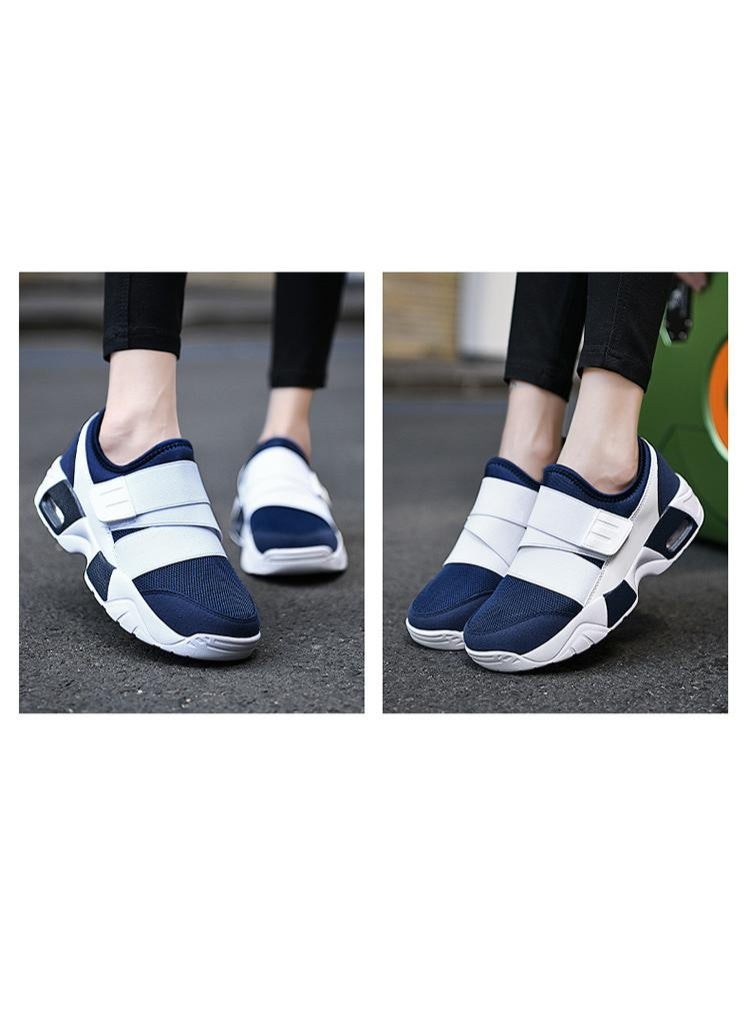 NIBEMINENT Women Tennis Shoes Breathable Hook Loop Sneakers Air Cushion Shoe Non-slip Female Height Increase Footwear Outdoor Walk Gym Shoe - Image 2